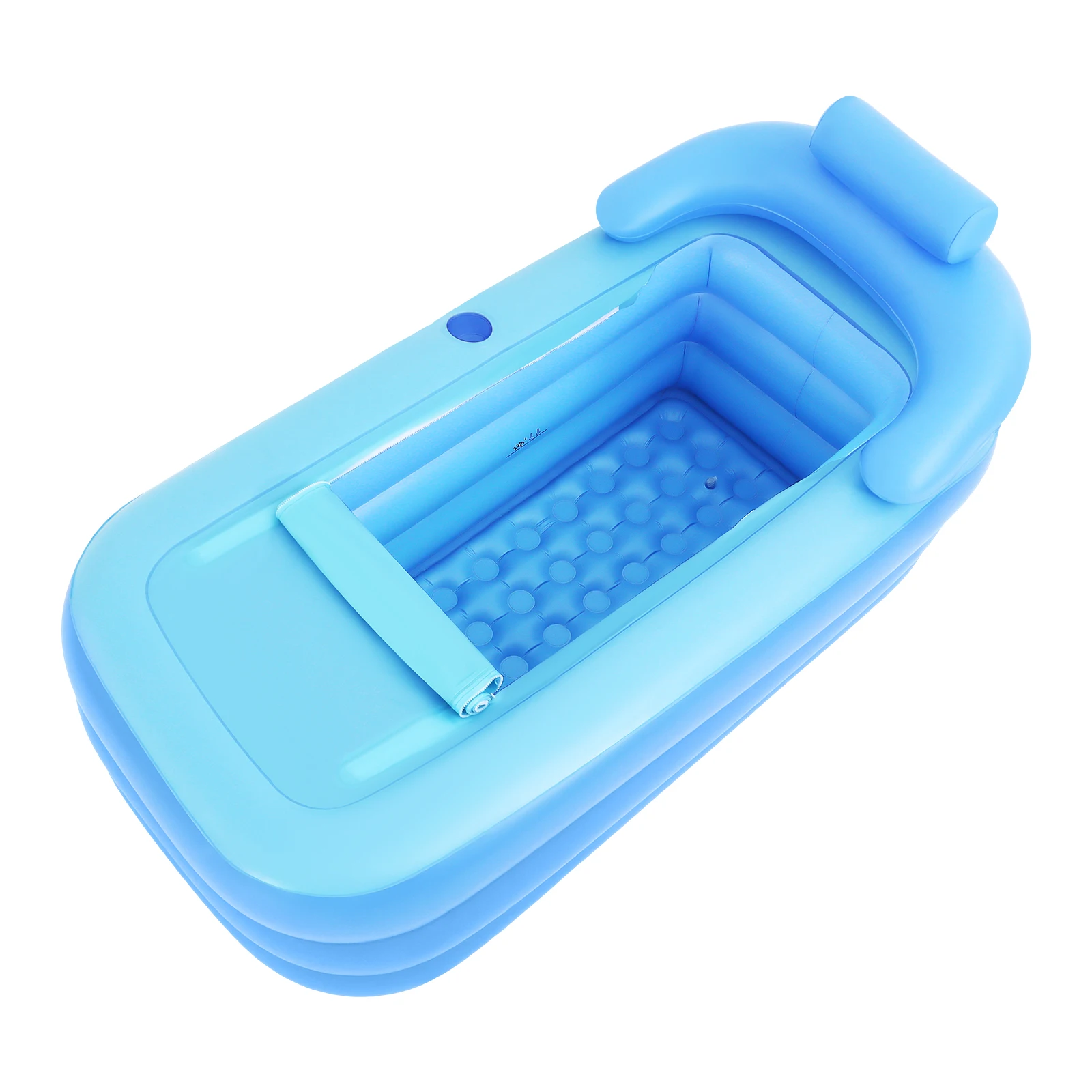 Faltbare Einweichwanne, extra große aufblasbare Badewanne mit ergonomischer Rückenlehne, Whirlpool für Erwachsene, inklusive Sitzkissen und Rohr