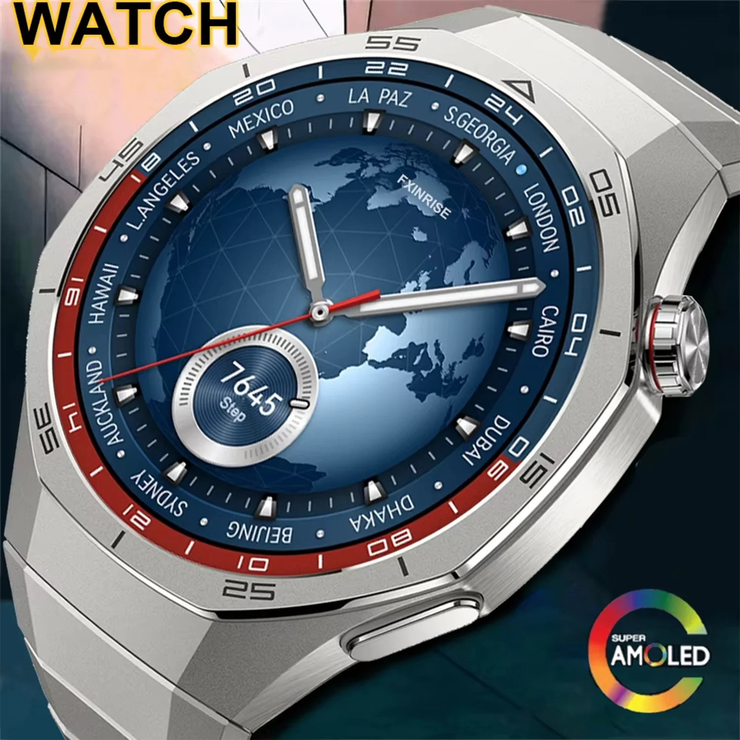 LAXASFIT 2026 Neue Herren-Smartwatch, AMOLED-Bildschirm mit Herzfrequenzmesser, Bluetooth-Anruf, Smartwatch für Männer und Frauen, Weihnachtsgeschenk Image