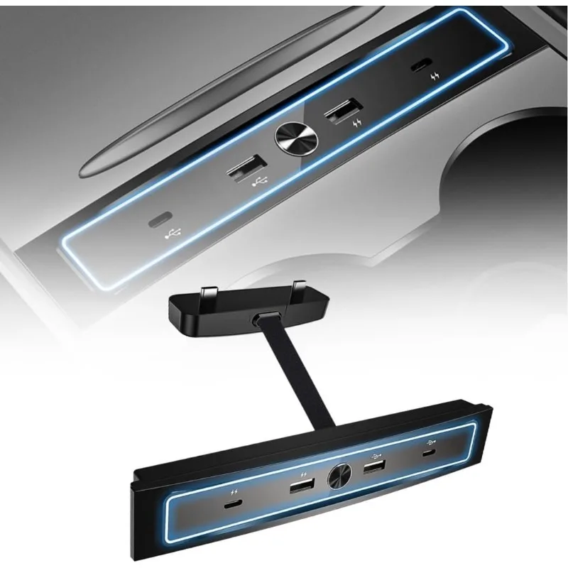 Für Modell 3 Y 2021-2022 27 W USB Schnellladegerät Intelligente Shunt Hub Dockingstation Angetriebener Splitter Sichere langlebige Verlängerung Image