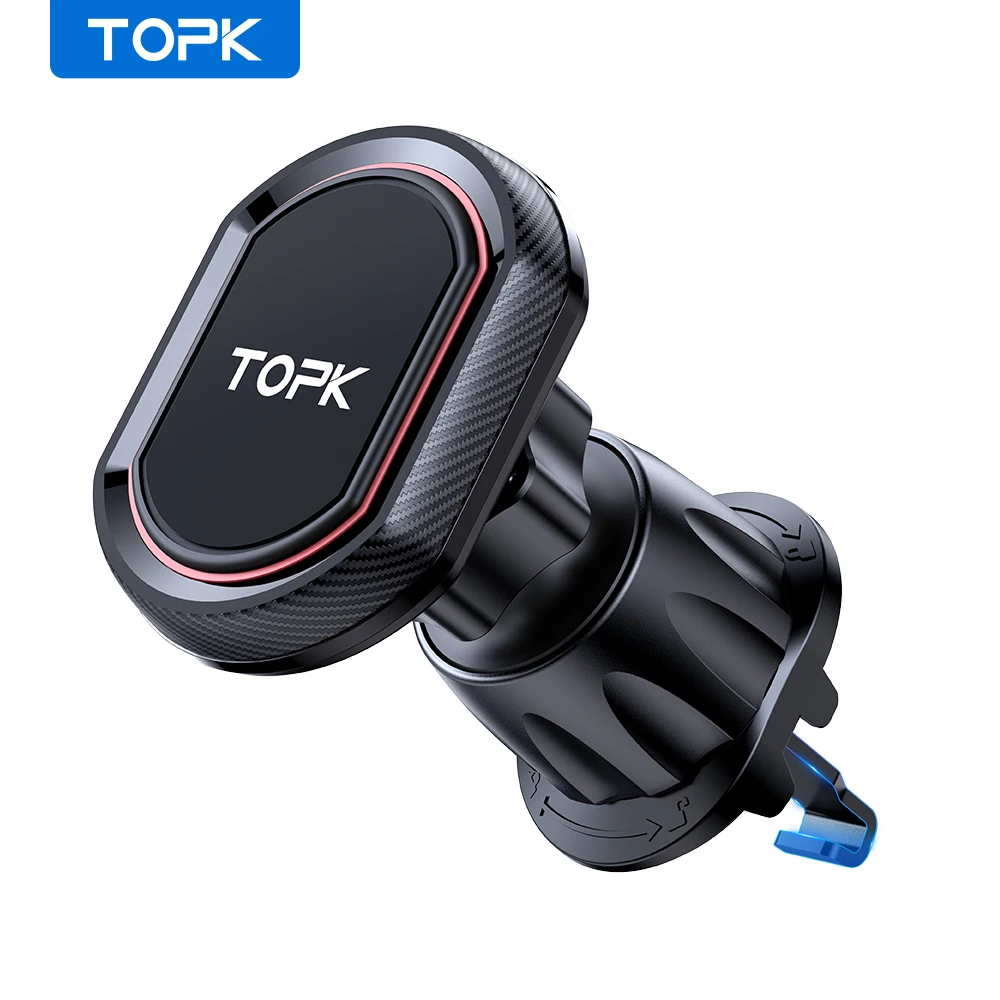 TOPK Supporto magnetico per telefono da auto Supporto per telefono per auto Presa d'aria Aggiornamento Gancio Clip Supporto per telefono per auto con magnete più forte per telefoni