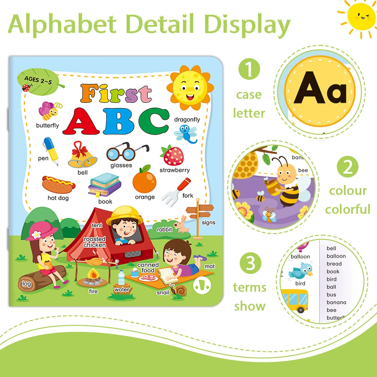 Englisches Vokabel-Lernbuch verbessert die Eltern-Kind-Interaktion, pädagogisches Lesematerial für die Sprachentwicklung Image