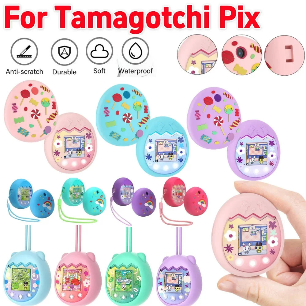 Silikon-Schutzhülle für Tamagotchi Pix, stilvolle, rutschfeste, ultradünne, flüssige Spielekonsolen-Schutzhülle, stoßfest Image