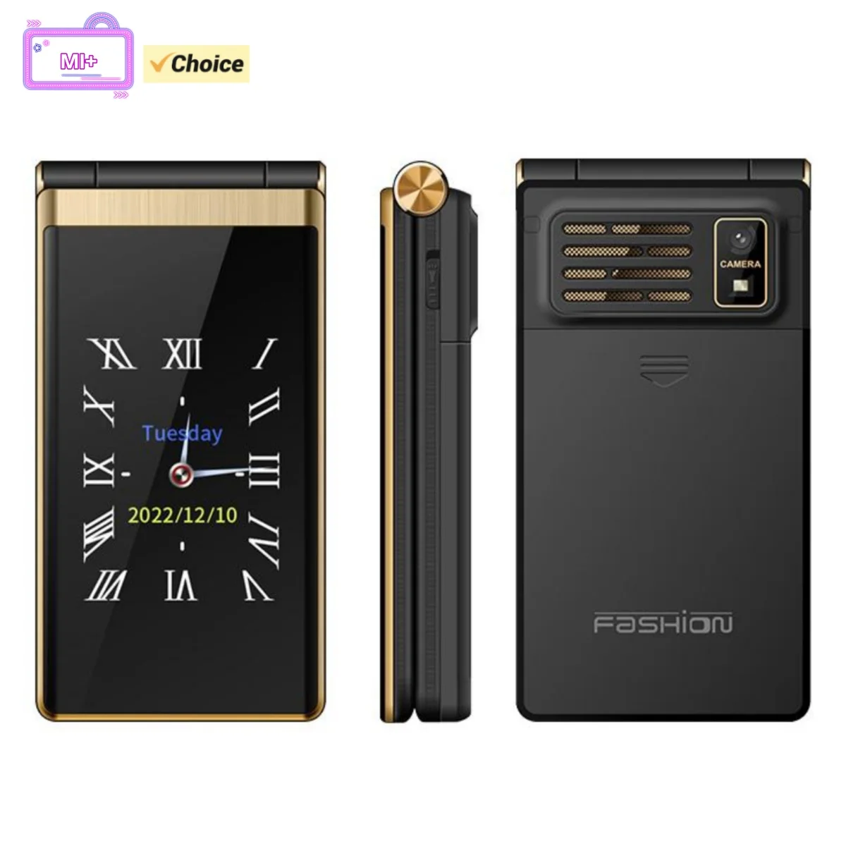 M1+ YEEMI Flip Phone Dual Display Dual SIM Card 4G CellPhone LED Light Big Keyboard Loud Voice 1800mAh Mobile Phone for Elderly