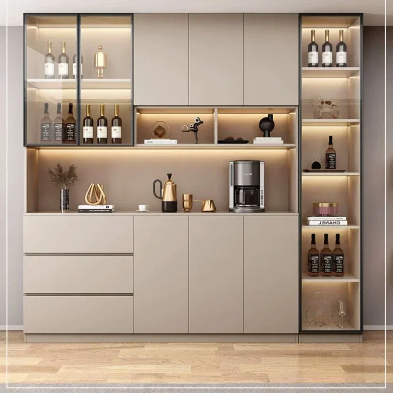 Luxuriöser Weinschrank mit Glasfront und Holzrahmen, Bar-Display-Rack-Kühlschrank für Supermarkt- und Wohnmöbel