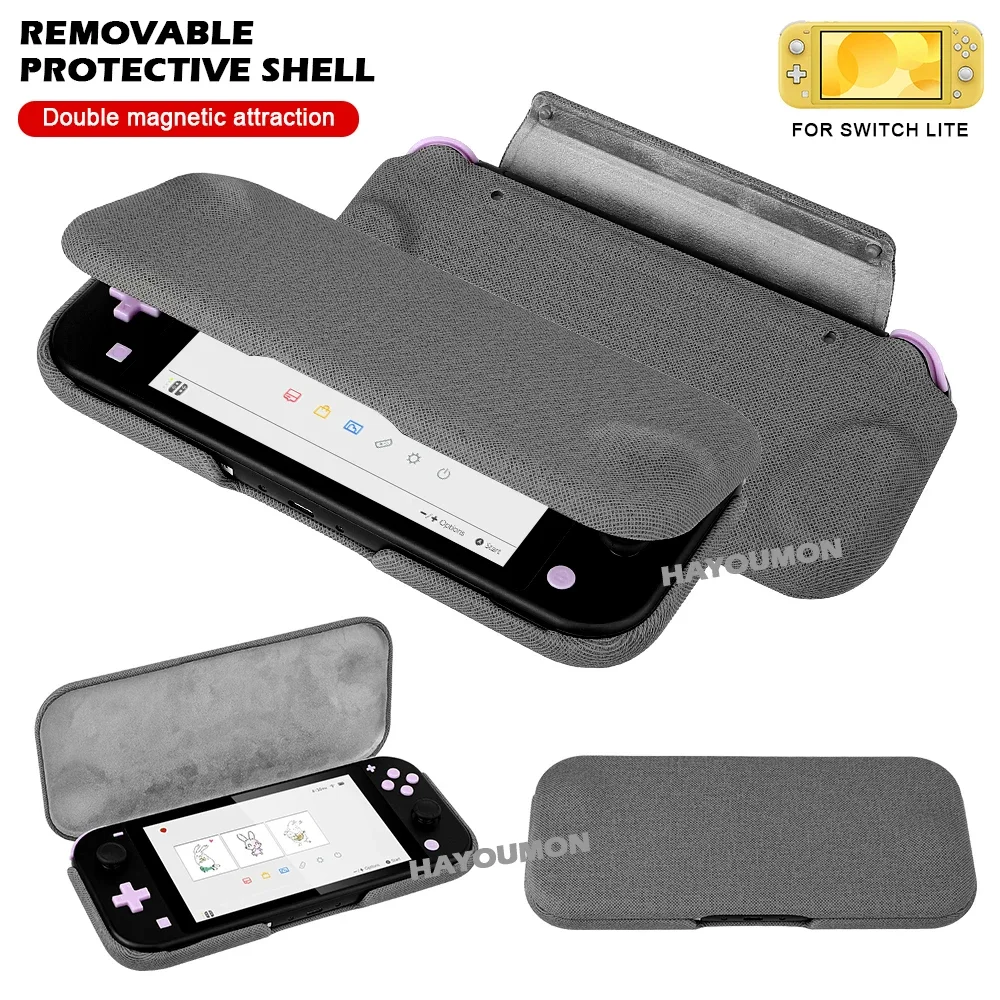 Flip Cover für NS Switch Lite Schutzhülle mit magnetisch abnehmbarer Frontabdeckung für Switch Lite Gaming-Zubehör Image