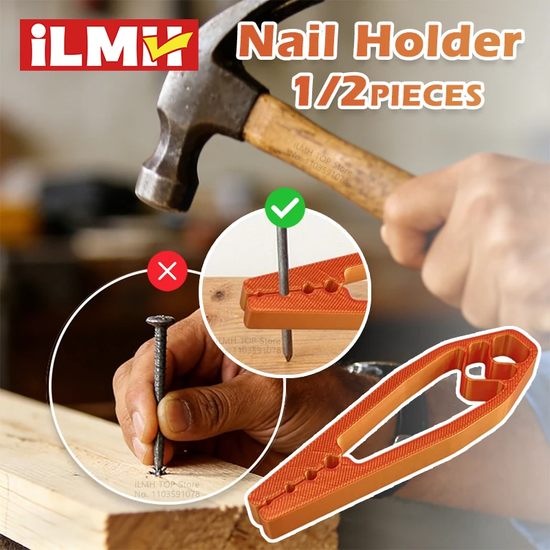 Tragbares Nagelfixierer-Werkzeug, Holzbearbeitungs-Nagelfixierer, Kunststoff-Gleitgelenkzange, schützt die Finger für Wartung und Holzbearbeitung Image