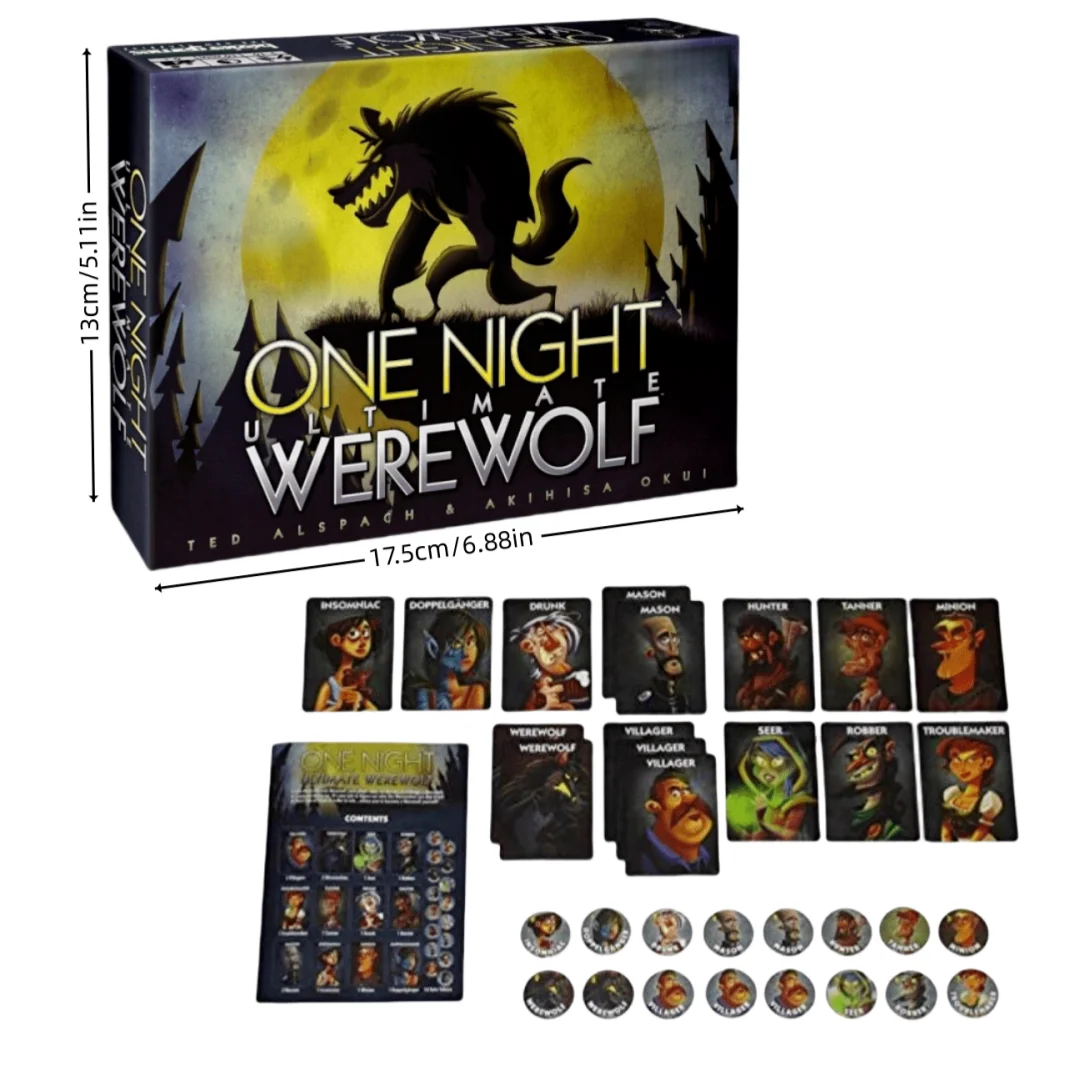 Jeu de société One Night Ultimate Werewolf, jeu de cartes | Jeux de société | 3-10 joueurs | Le temps de jeu est de 10 minutes, adapté comme cadeau.