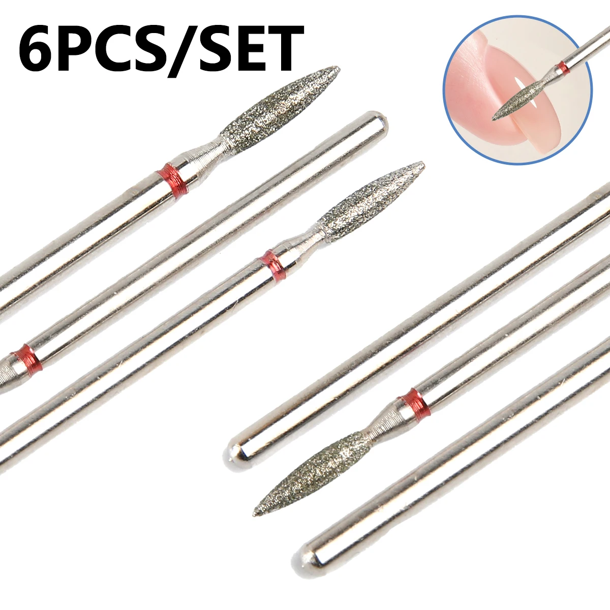 6-teiliges Nagelbohrer-Set zum Entfernen von Acryl- und Gel-Nagellack – geringe Allergien, professionelle Maniküre- und Pediküre-Werkzeuge für perfekte Nägel Image