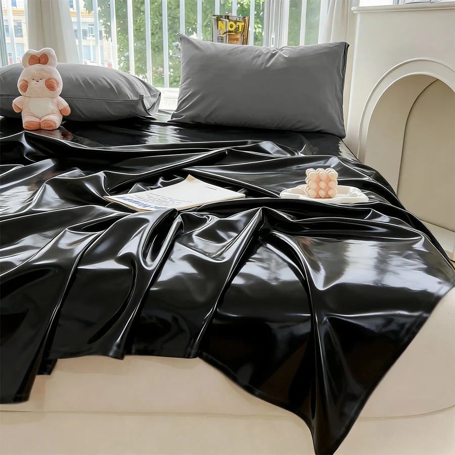 Wasserdichte, schmutzabweisende Bettdecke aus PVC-Stoff, kein Waschen, leicht zu reinigen, flaches Laken, Haushaltsmiete, Matratzenschutzhülle Image