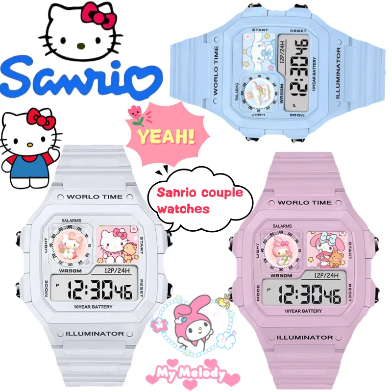 Sanrio Hello Kitty Kuromi My Melody Uhr kreative hochwertige Cartoon gedruckt Student Smart Sport wasserdichte Armbanduhr Geschenk Image