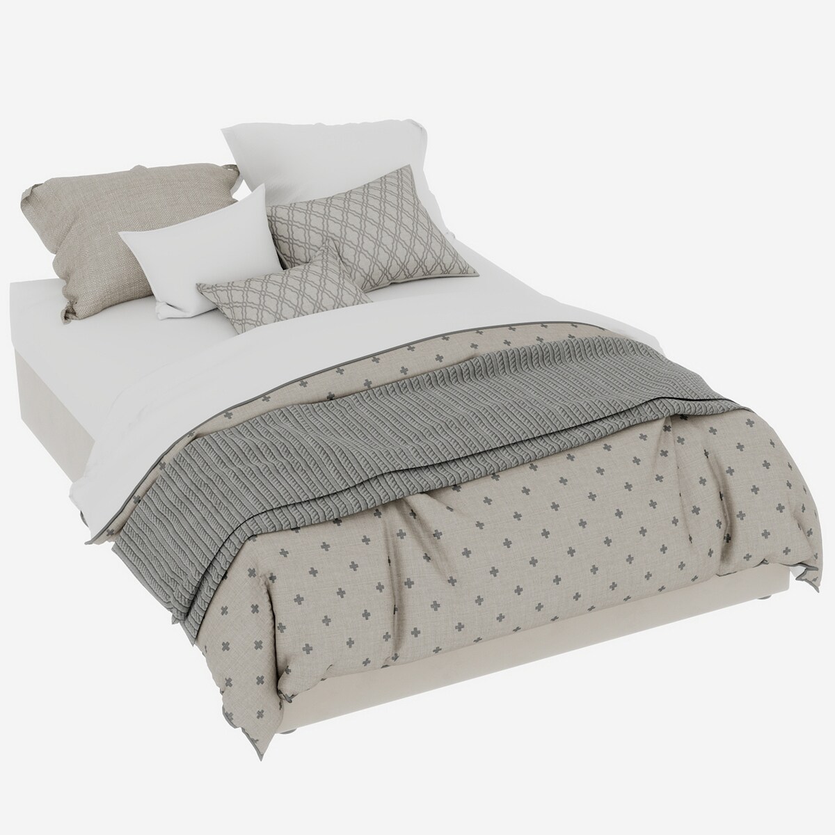 STILVORA Modernes Minimalistisches Bettgestell 140x200 cm Beige, mit pneumatischer Stangenaufbewahrung, modernes Schlafzimmermöbel aus Stoff und Metall Image