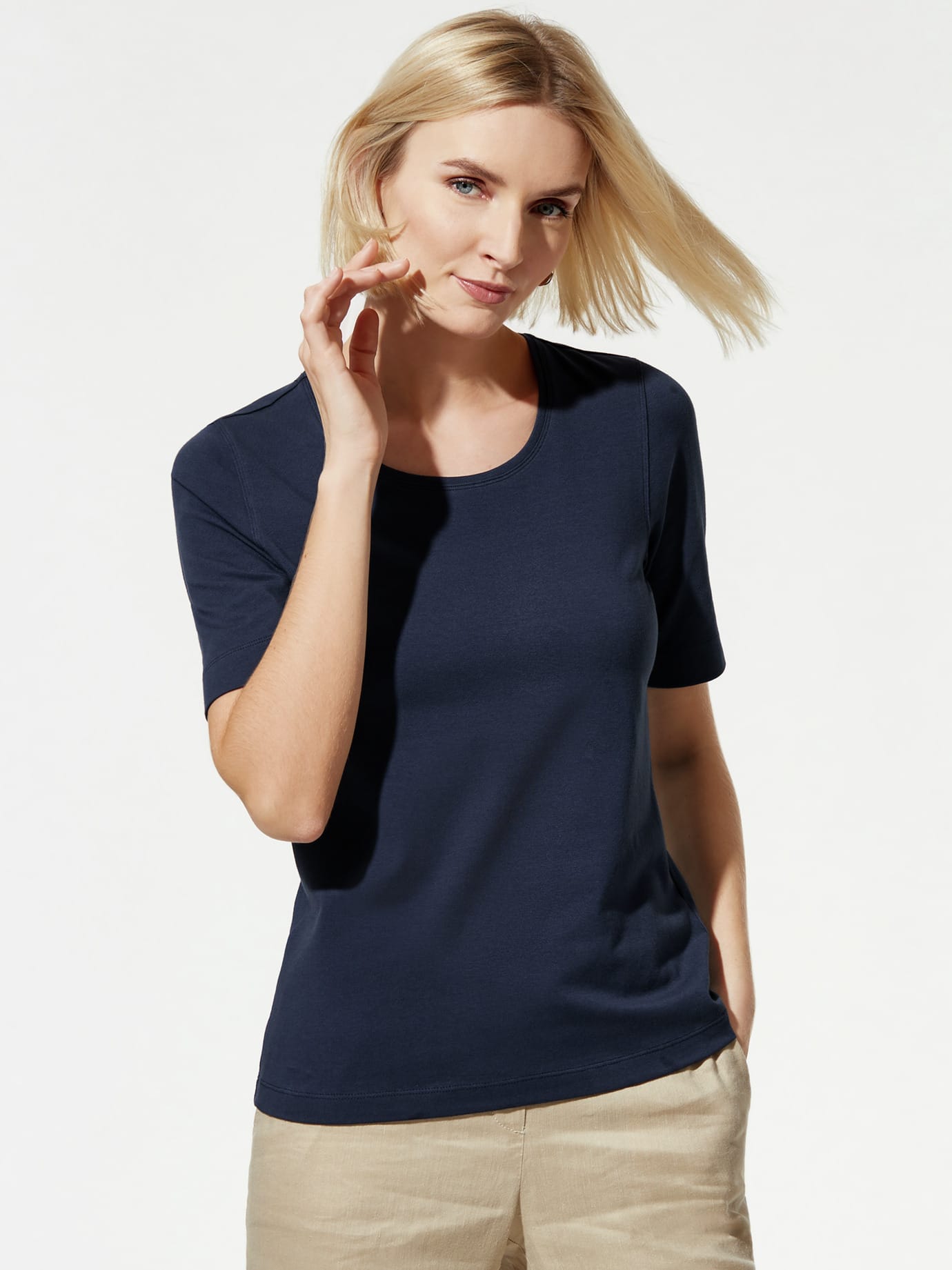 Baumwoll-Basic-Shirt Halbarm Image