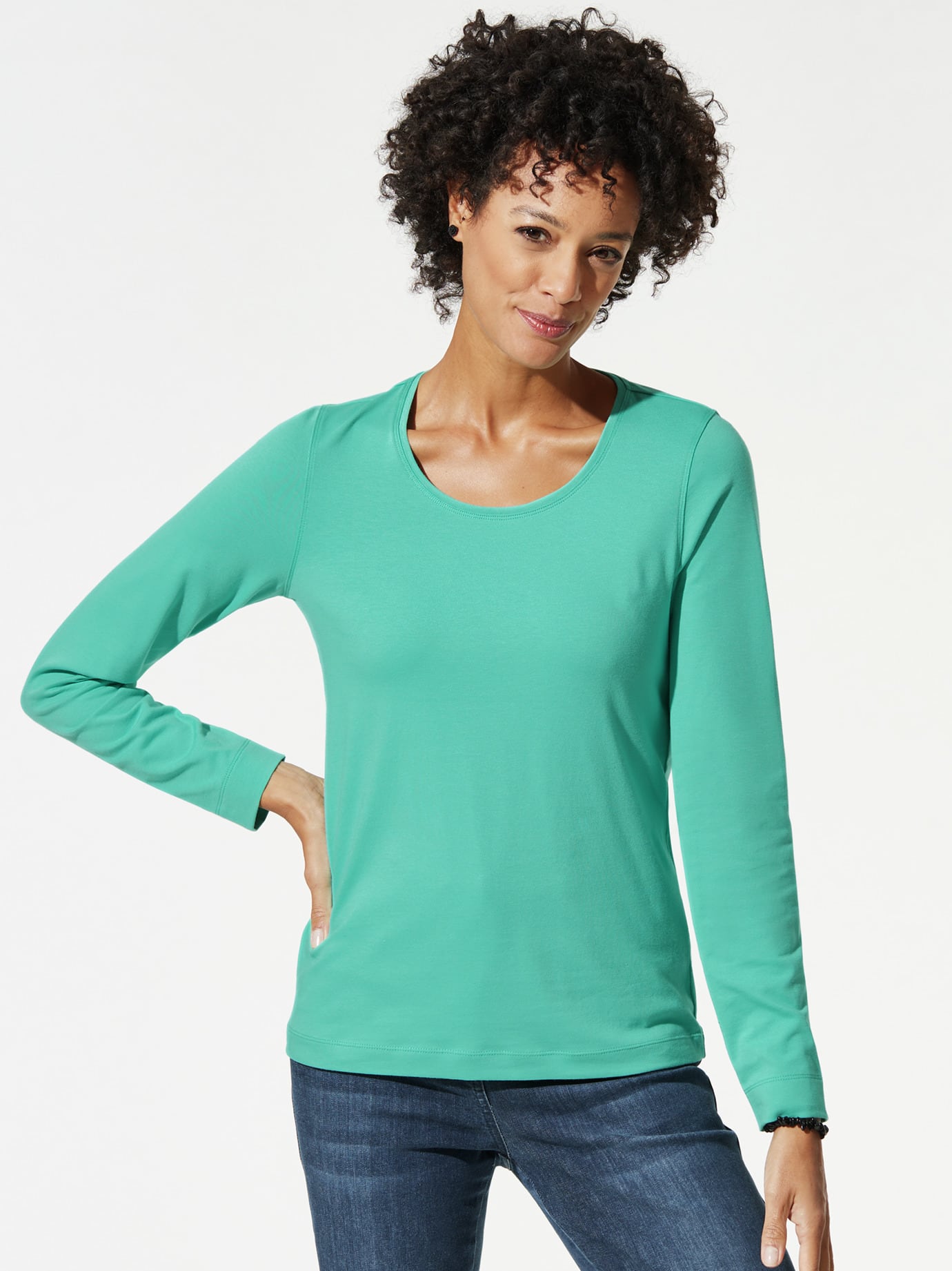 Baumwoll-Basic-Shirt Langarm Image