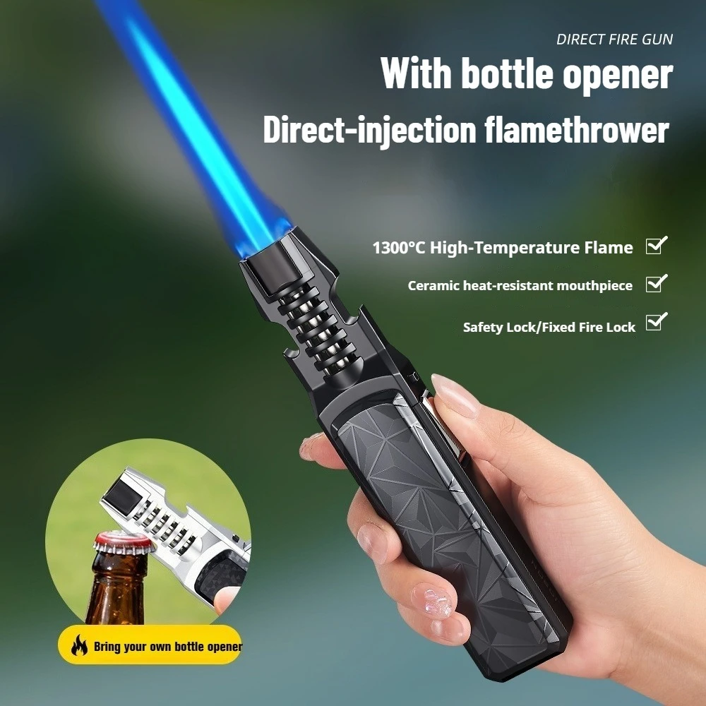 JOBON Neues Fackelfeuerzeug, winddichter Grill- und Küchenzünder für den Außenbereich mit Flaschenöffner, Zigarrenfeuerzeugpistole, Rauchzubehör Image