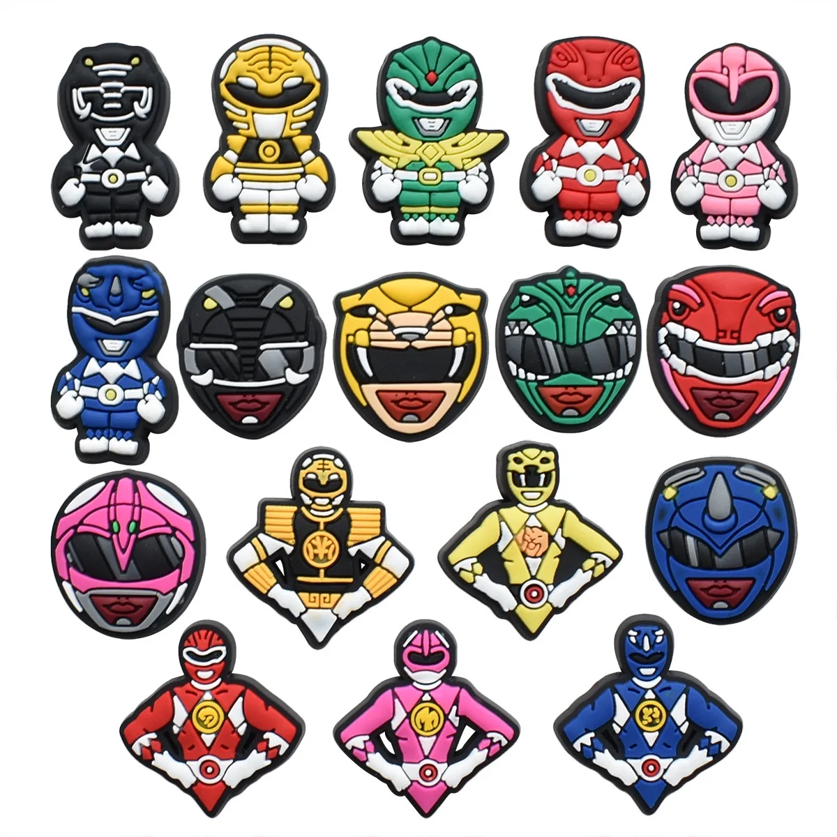 7–24 Stück Super Warrior Series Schuhe Charms Cartoon Clogs Sandalen Dekoration PVC Schuhzubehör Charms für Freunde Geschenke