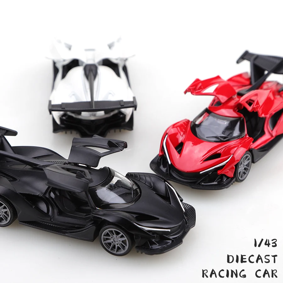 (Beutel) 1/43 Supercar-Rennspielzeug, Druckgussmetall, Jungenspielzeug, Gull-Flügeltüren auf beiden Seiten können geöffnet werden, Rückzugsfunktion. Image