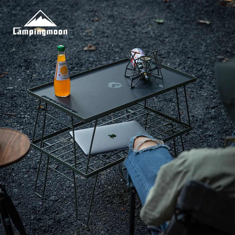 T-2308 IGT Platte Klapptisch Camping Picknick Tisch Bord Aluminium Legierung Heißer Verkauf Schwarz Outdoor Tisch Tragbare Moderne Image