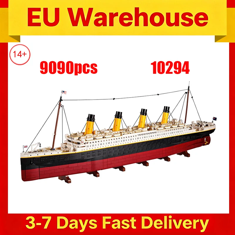 9090 stücke Große Kreuzfahrt Boot Bausteine Set Zimmer Dekor Erwachsene Dampfschiff Modell Ziegel Geburtstag Weihnachten Geschenke Kompatibel 10294 Image