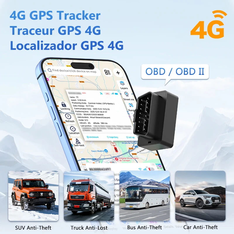 4G OBD Traceur gps véhicule camion voiture OBD II GPS Tracker véhicule GPS traqueur Plug Play OBD2 voiture GPS dispositif de suivi APP gratuit voiture antivol