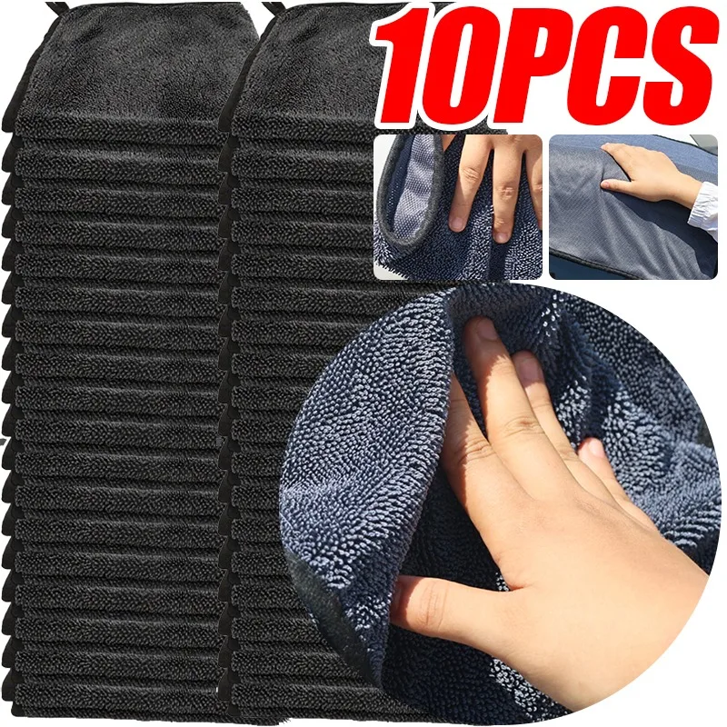 Gedrehtes Trocknungstuch, Auto-Mikrofasertuch, super saugfähig, fusselfrei, schnell trocknend, Auto-Detaillierung, Glas, Autowasch- und Pflegezubehör Image
