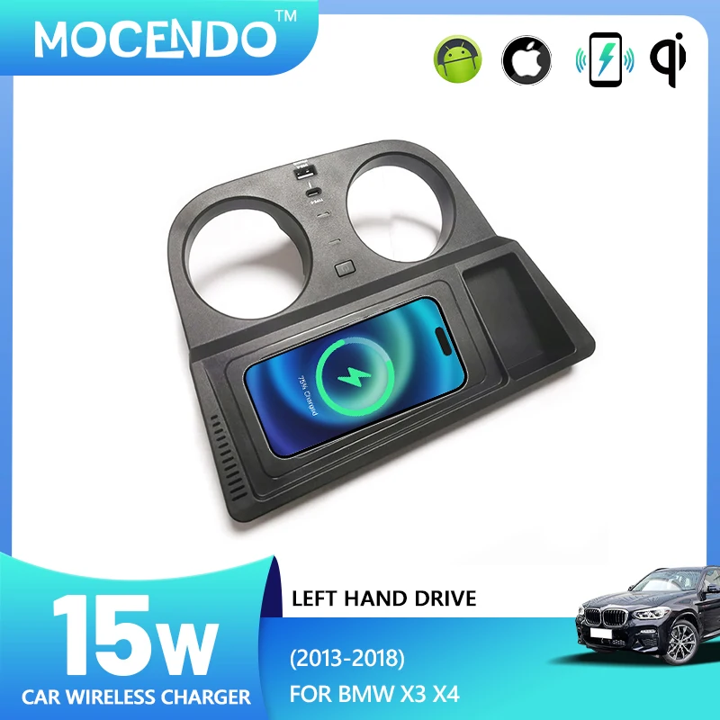 Für BMW X3 F25 X4 F26 2014-2018 15W Auto Drahtlose Ladegerät Schnelle Telefon Ladegerät Lade Pad Panel Image