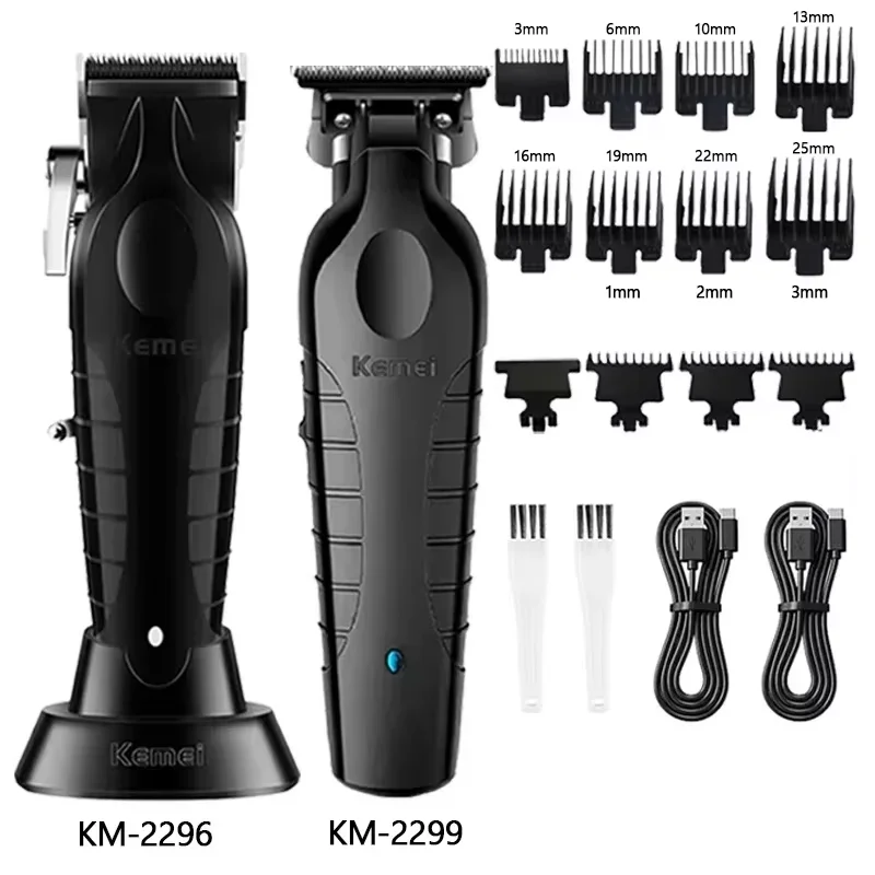 Kemei Haarschneidemaschine Kit Herren Elektrische Haarschneidemaschine Professionelle Haarschneidemaschine Clipper KM-2296 KM-2299 KM-1102 Image