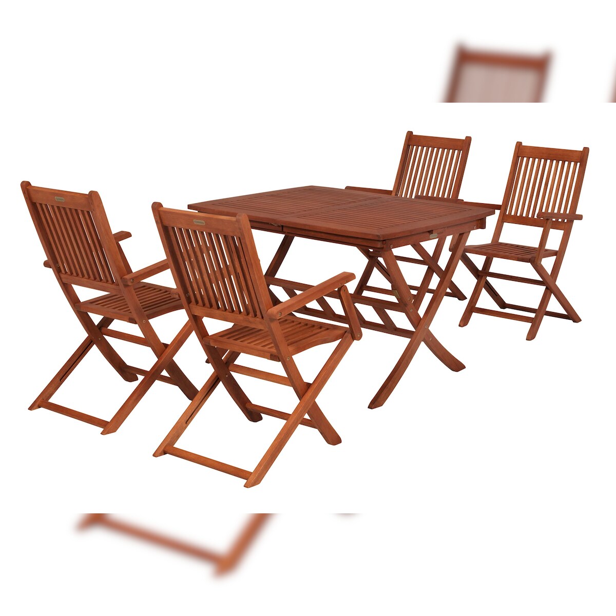 Merxx Rio Set 5tlg., 4 Klappsessel, 1 Tisch 110(160) x 90 cm, Eukalyptus Image