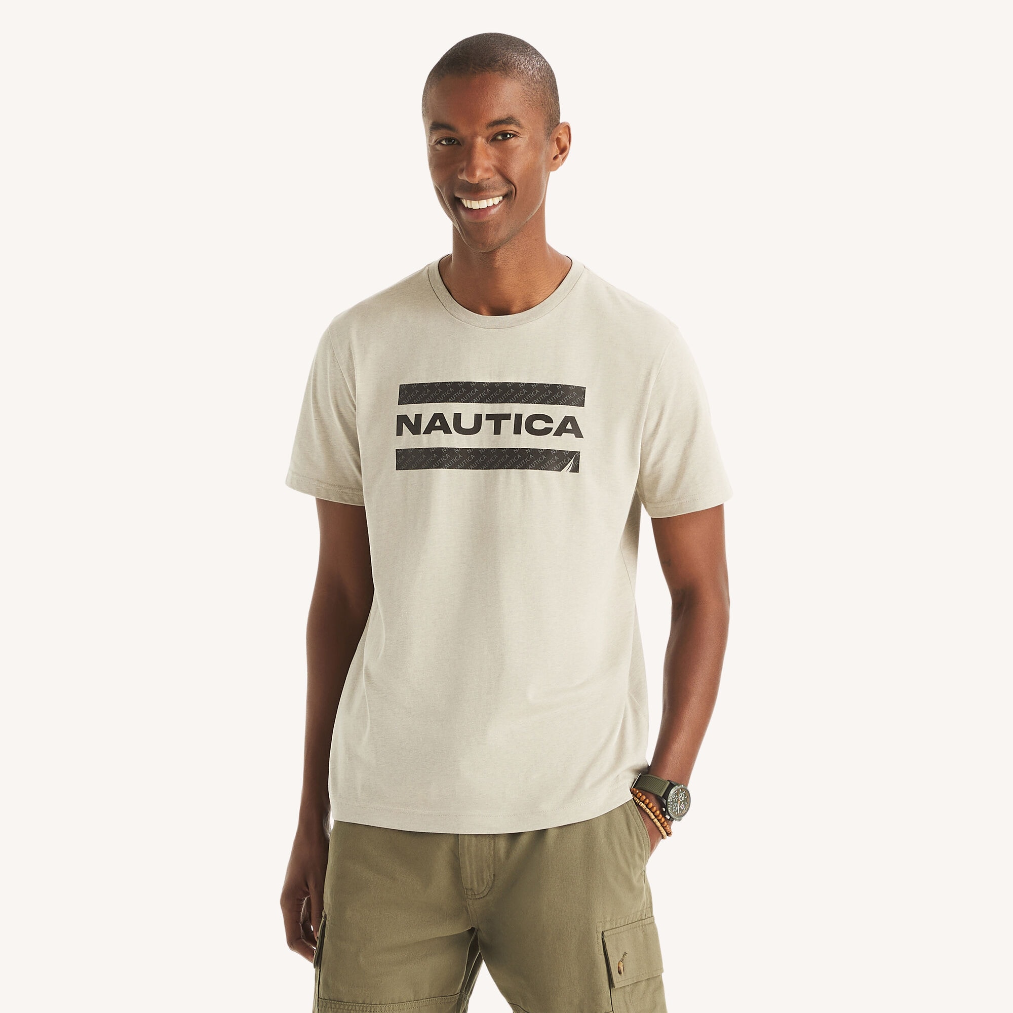 Nautica Men's Logo Graphic T-Shirt 060 (Grey Heather), XL