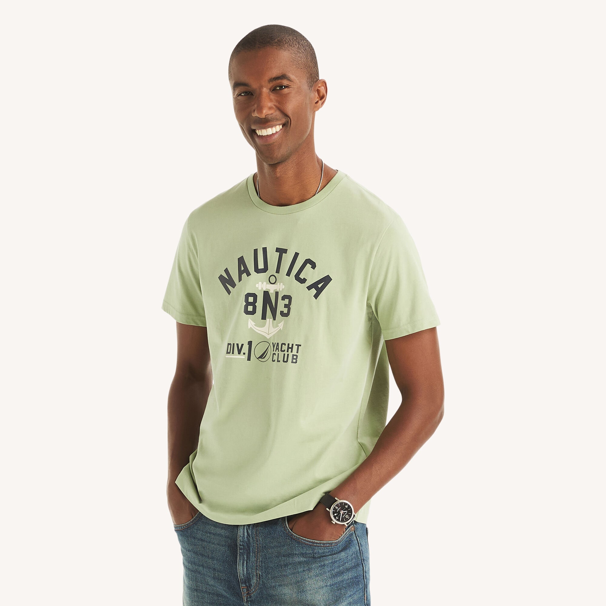Nautica Men's N83 Graphic T-Shirt 350 (Bimini Green), S