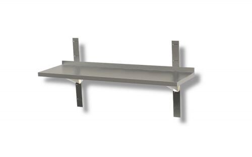 VM Europa - Edelstahl Wandregal - Einfach Montierbar - AISI 430 Legierung - Wandregal Küchenregal Gastronomie: 60 x 40 cm / einfach / 40 kg Image