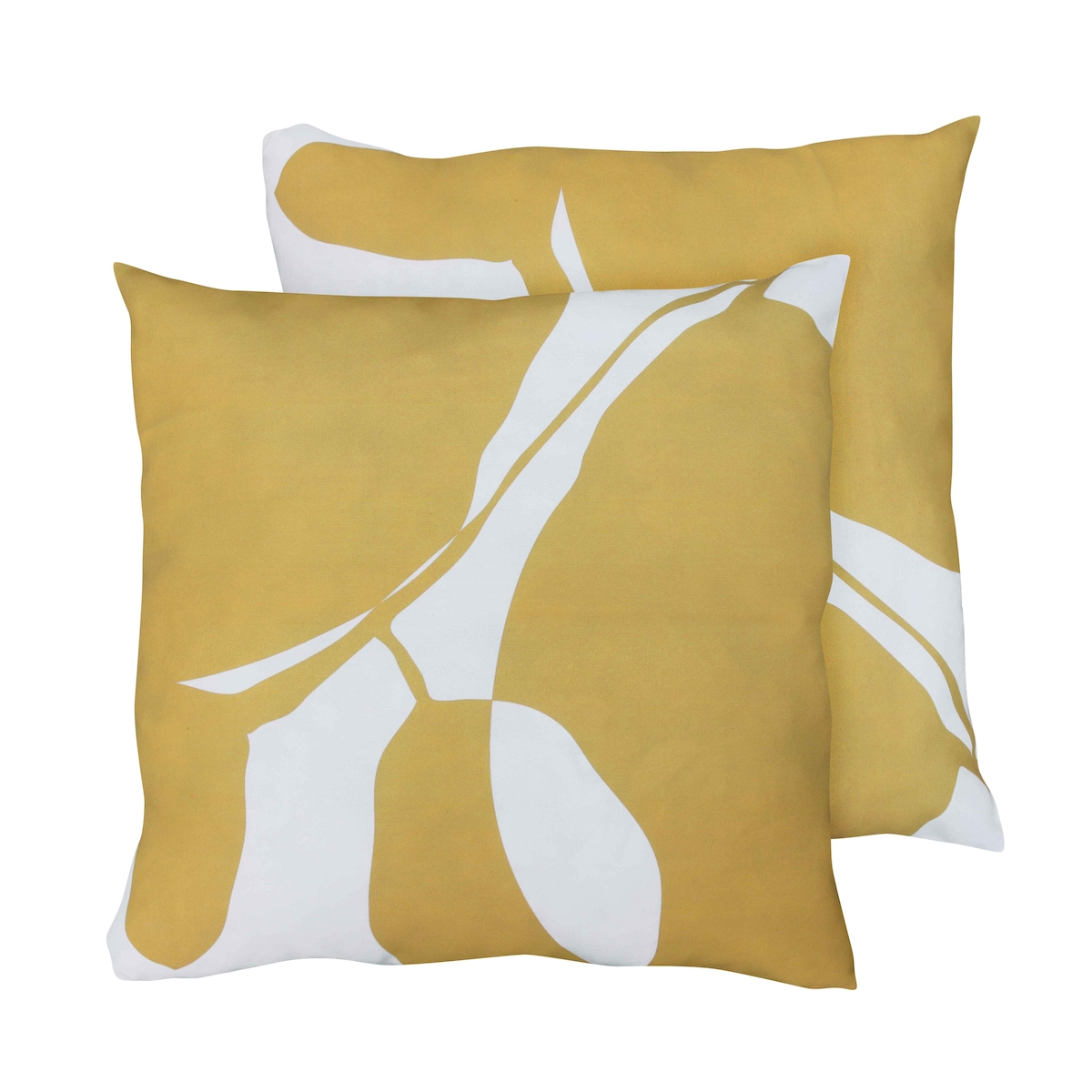 Oviala Business Set mit 2 quadratischen Polyesterkissen 45x45x8 cm weiß und ocker Image