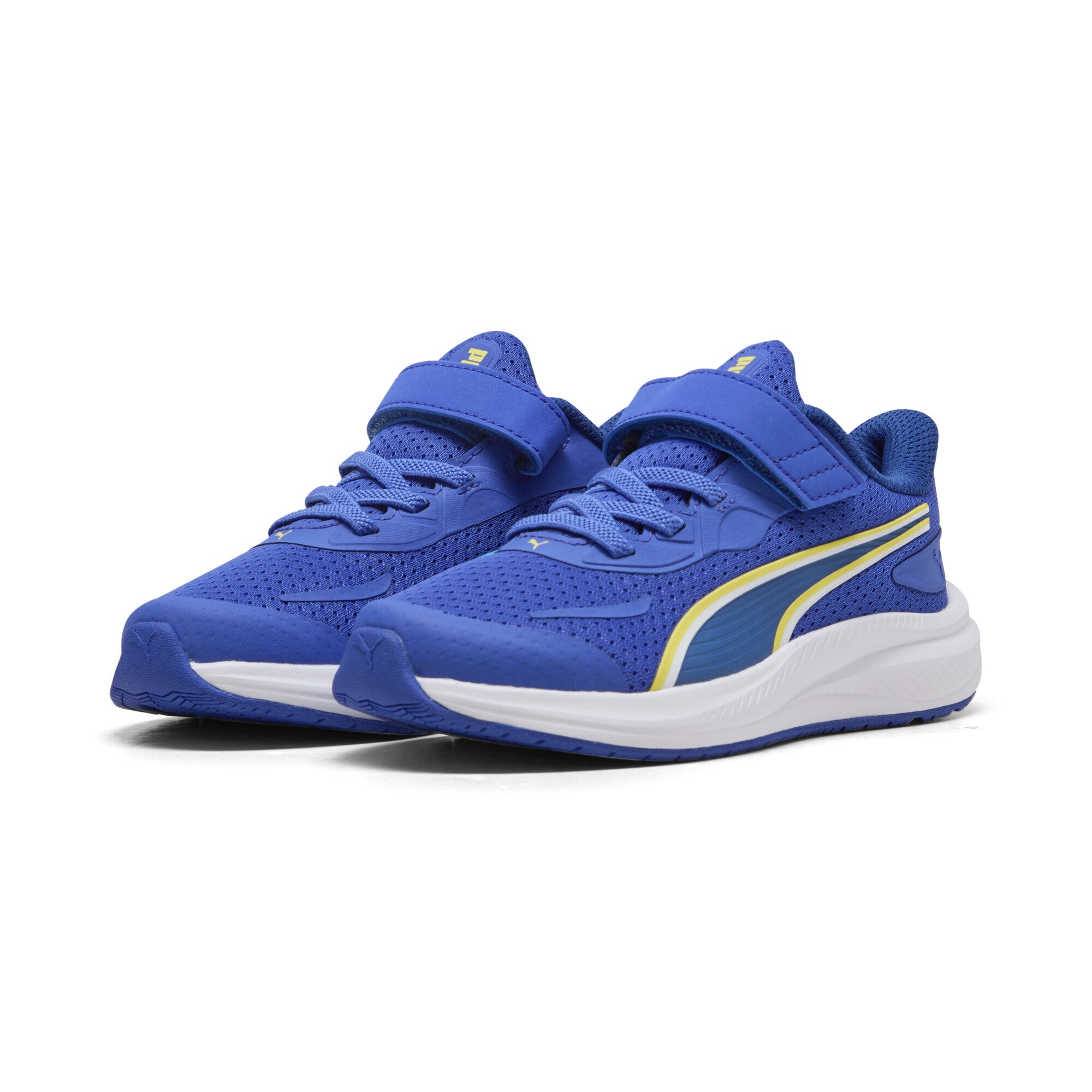 Sneaker PUMA "Skyrocket 2 Sneakers Kinder", Damen, Gr. 31, royal sapphire weiß blau, Obermaterial: Textil, Synthetik; Futter: Textil; Innensohle: Textil; Laufsohle: Gummi, Synthetik, Schuhe Sneaker