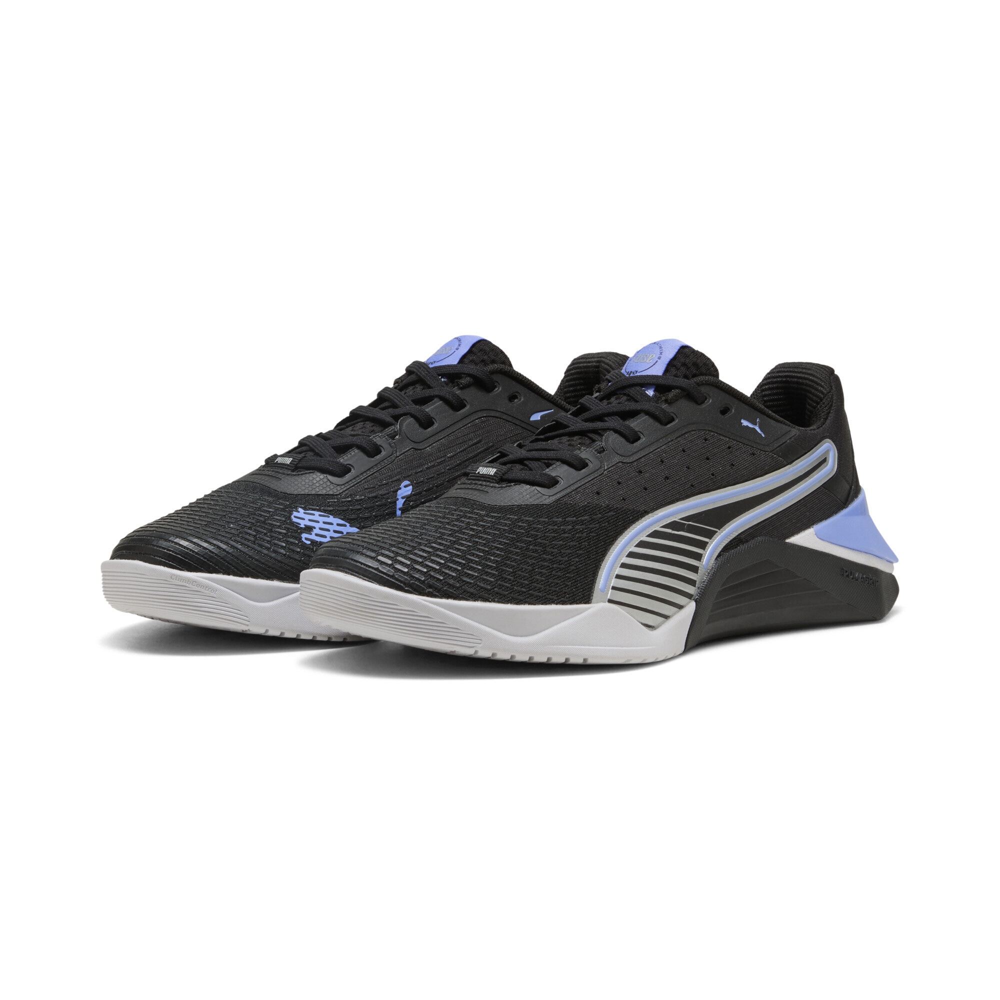 Trainingsschuh PUMA "Fuse 4.0 Sneakers Damen", Damen, Gr. 40.5, schwarz intense lavender silber lila metallic, Obermaterial: Synthetik, Textil; Futter: Textil; Innensohle: Textil; Laufsohle: Gummi, Schuhe