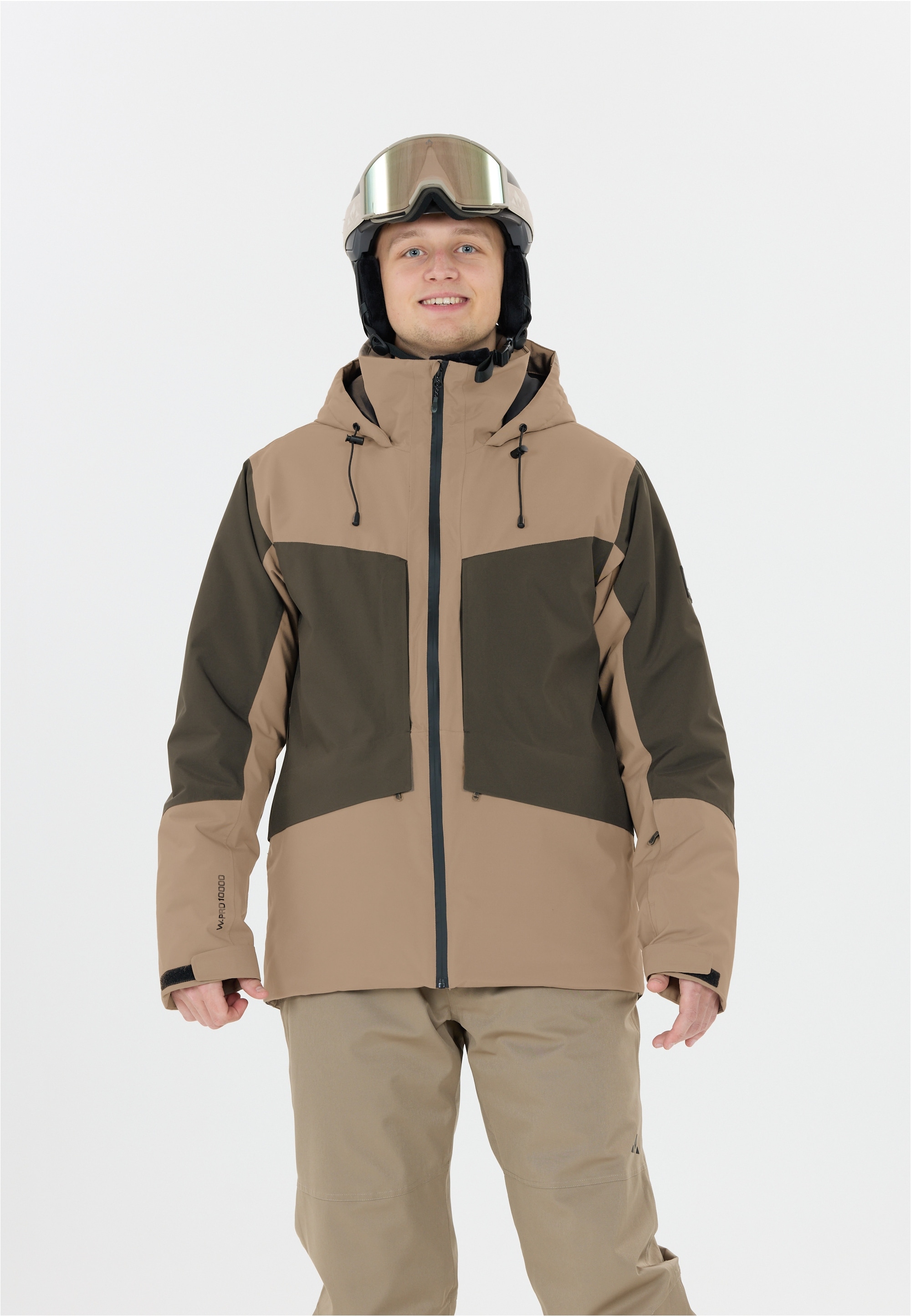Skijacke WHISTLER "Kingland", Herren, Gr. M, braun, 100% Polyester, mehrfarbig, normal, ohne Ausschnitt, Jacken Skijacke, in atmungsaktiver Qualität