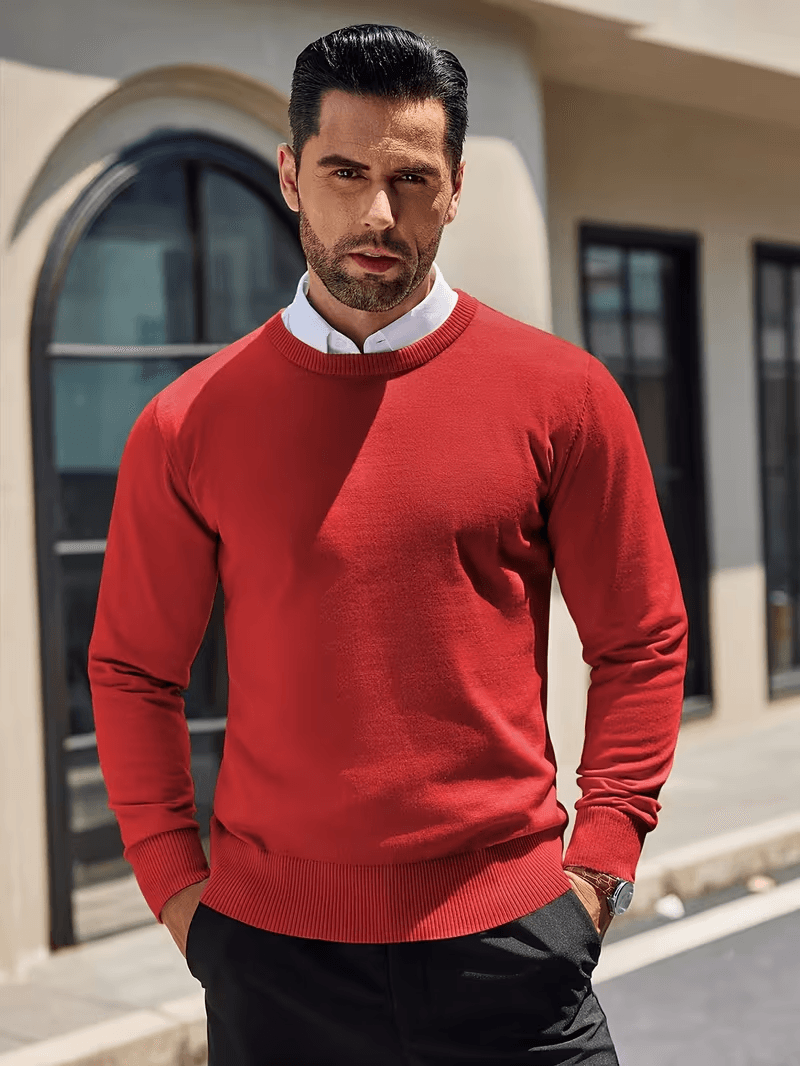 Men's Mink Cashmere Pullover, Cozy & Stylish For Fall Winter army Green 2xl