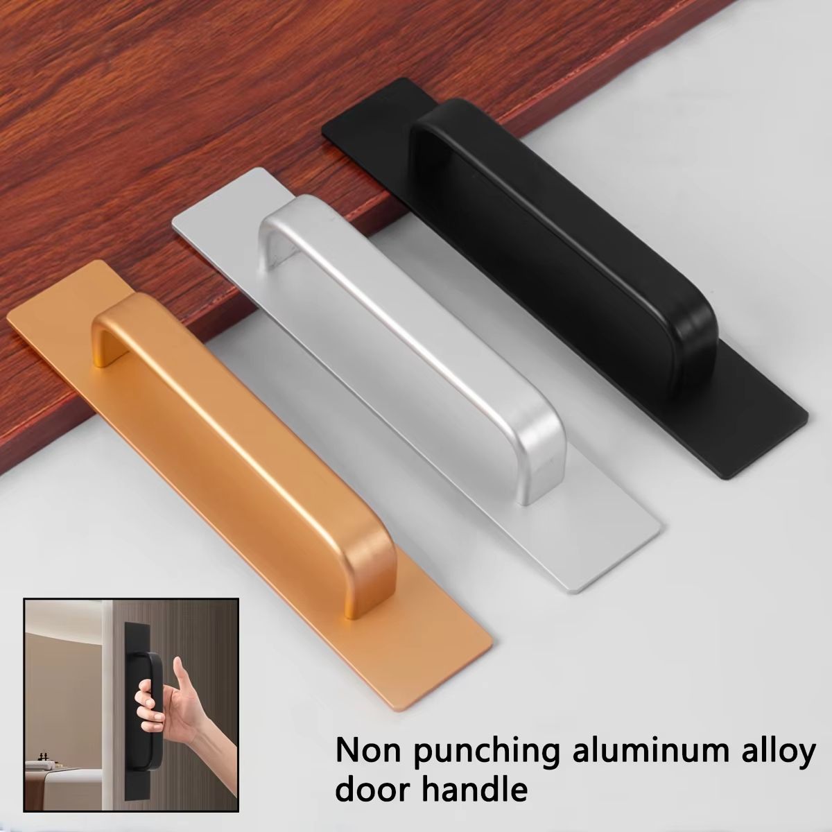 Self Stick Adhesive Cabinet Handles Stainless Steel No Drill Easy Installation Pulls For Cabinets, Drawers & Appliance black