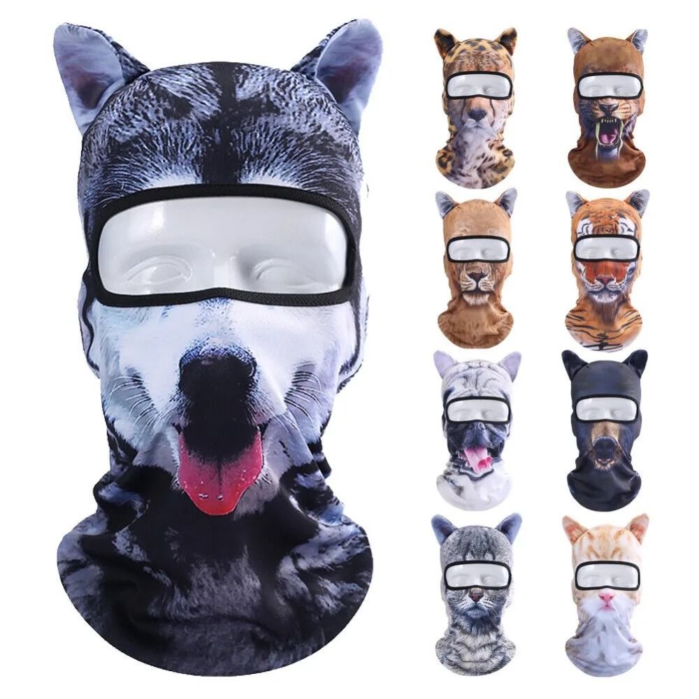 3D Animal Balaclava Full Face Mask Funny Windproof Ski Hat And Neck Gaiter With Ears For Cycling And Parties i