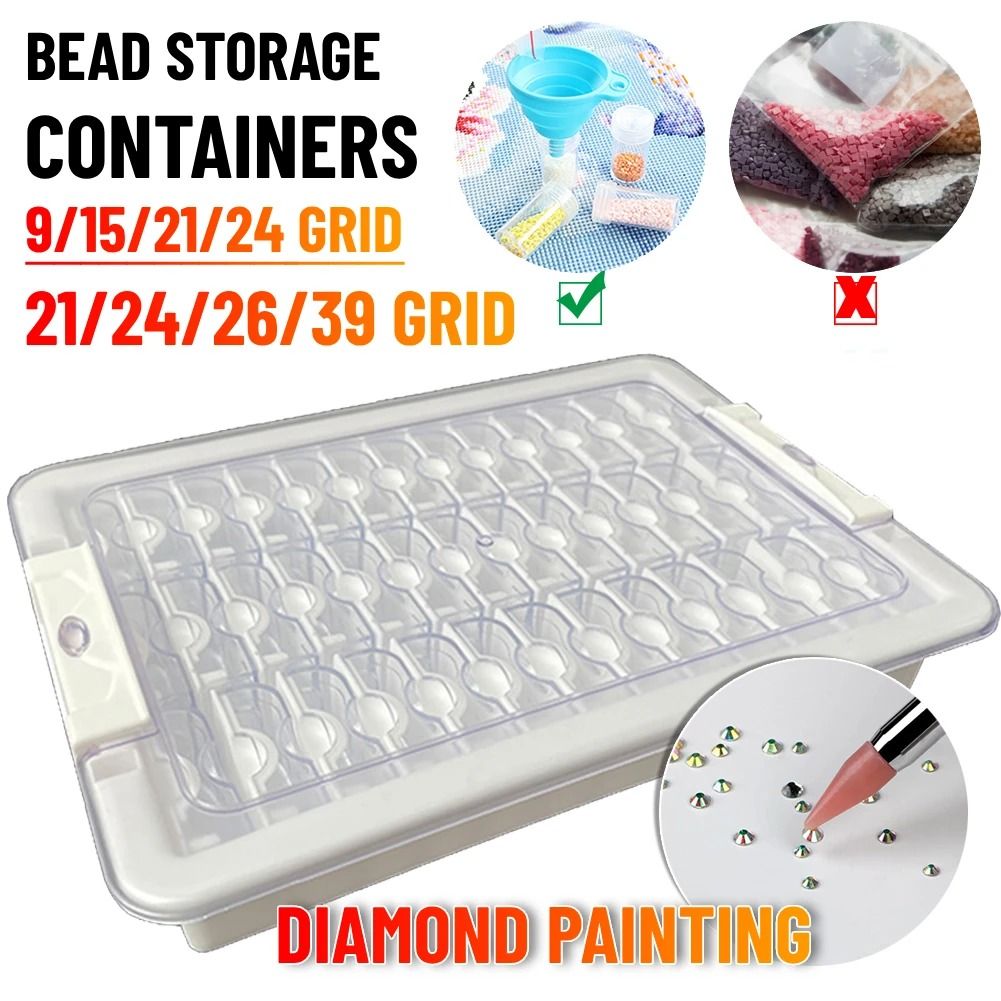 Clear Storage Box Set For Diamond Painting Beads And Craft Accessories b