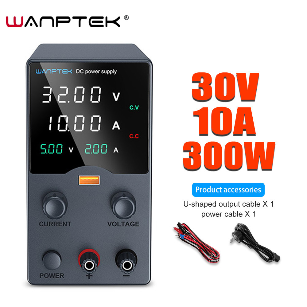 Wanptek DC Power Supply, Adjustable Lab Power Supply, Voltage Regulator, Variable Bench Power Supply For Electronics w ga3010h Black