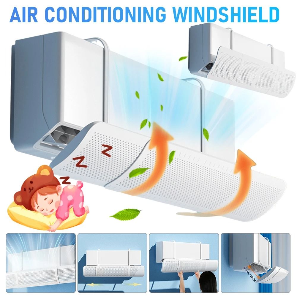 Adjustable Air Conditioner Wind Guide Cover For Home Comfort white