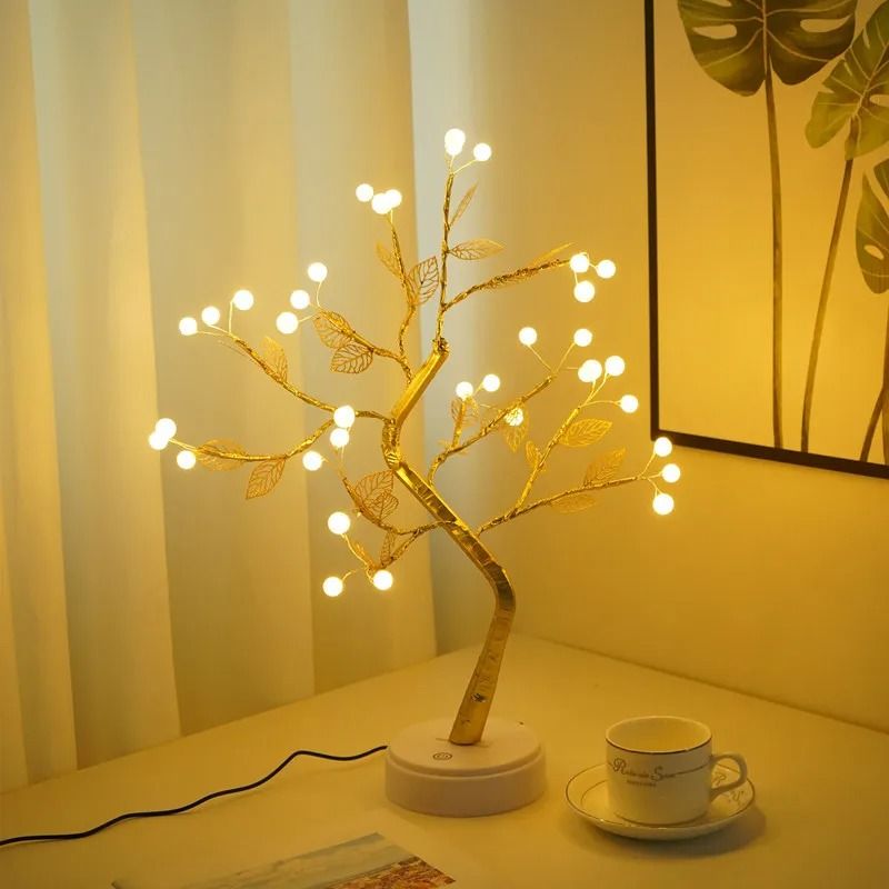 Decorative LED Bonsai Tree Table Lamp 36 Or 108 LEDs With Touch Control For Bedroom And Holiday Decor 36led Ball