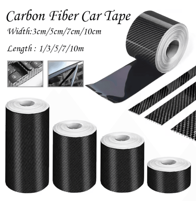 CarbonShield 3D Carbon Fiber Car Door Sill And Bumper Protector Stickers g 5m