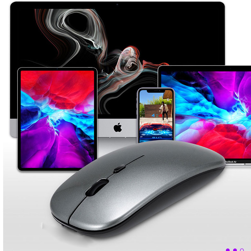 Ultra Thin Wireless Mouse For Laptop And Tablet, Bluetooth , Mice Battery Version 1pcs Sliver