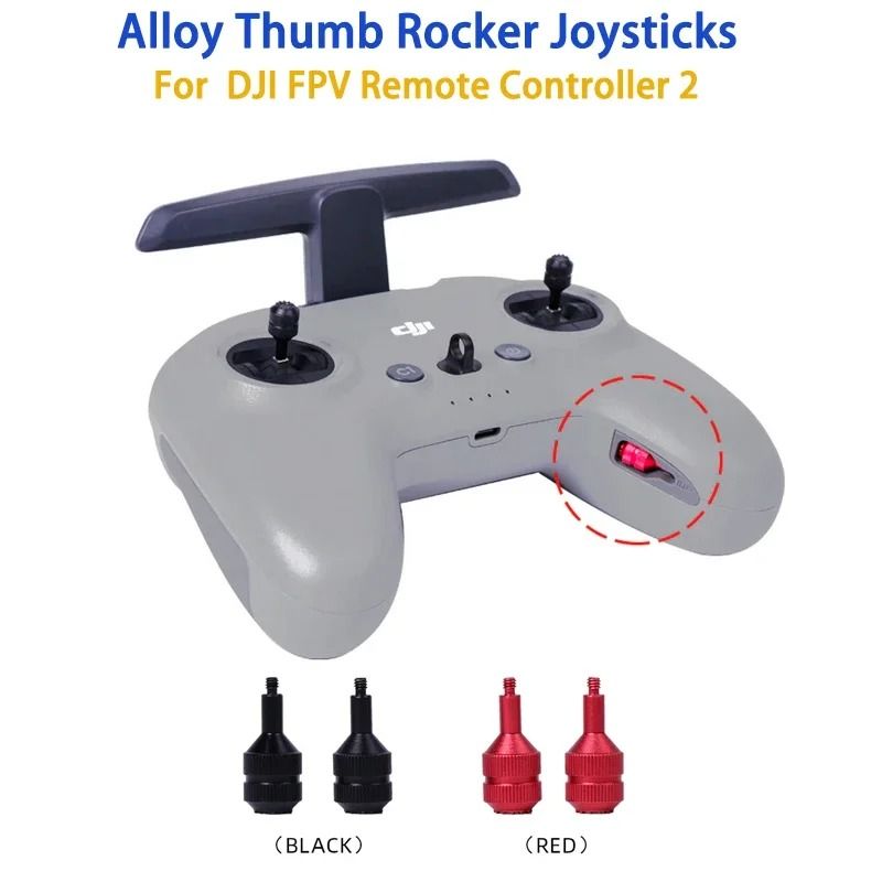 Aluminum Alloy Control Stick Joystick For DJI FPV Remote Controller 2 red