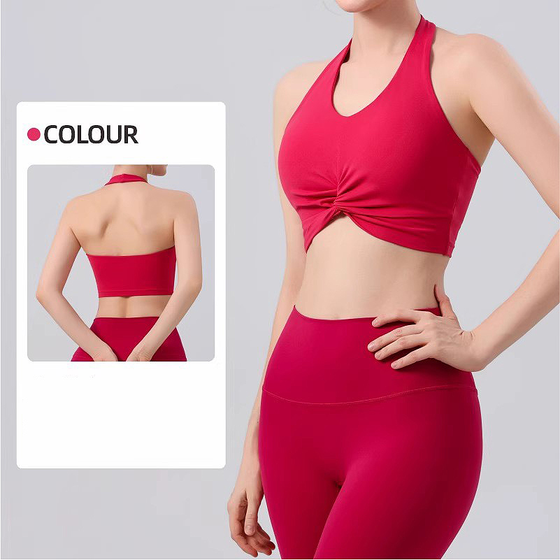 Womens Sexy Sports Bra Hanging Neck Quick Dry Yoga Bras Comfortable Support Beauty Back Running Training Fitness Sports black m