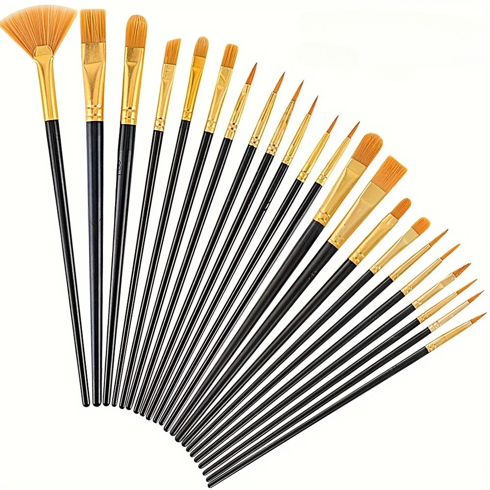 Brush Set For Acrylic, Watercolor, Oil Painting, Plastic Brushes For Canvas, Fabric, Paper Craft Supplies 10pcs