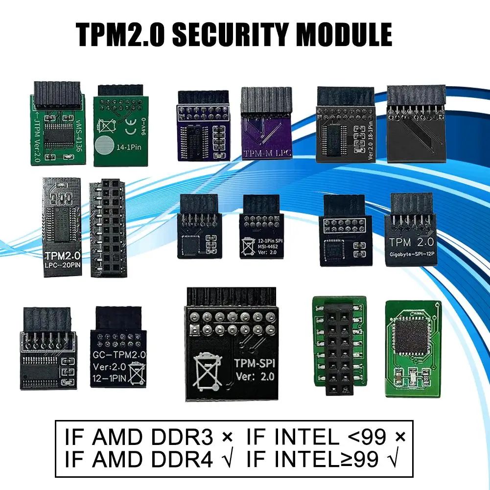 TPM 2.0 Encryption Security Module 12 14 18 20 1 Pin Trusted Platform Module For Multi Brand Motherboard for Msi Lpc 14pin