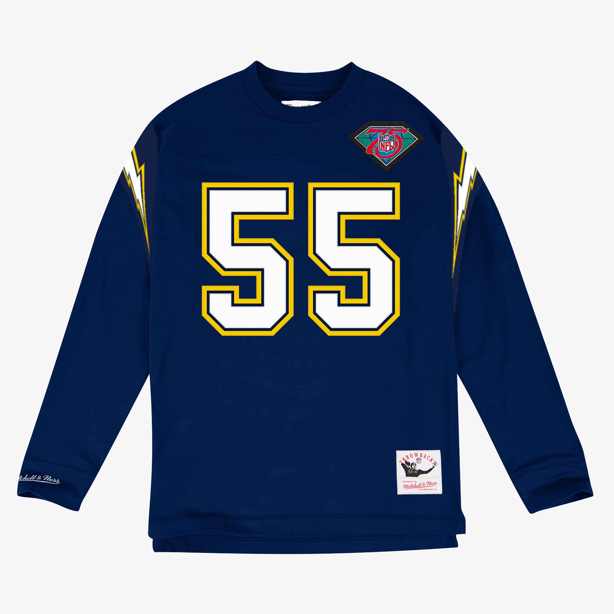 Los Angeles Chargers Mitchell & Ness Langarm-T-Shirt mit Namen und Nummer (Junior Seau) 1994 Image