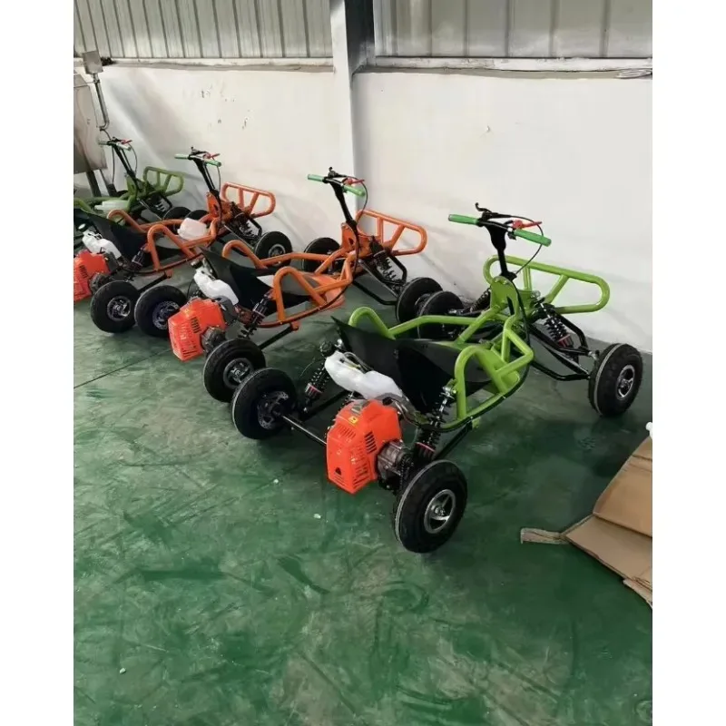 Hochwertiger, benzinbetriebener Einzelsitz-Kinderwagen für Erwachsene, Go-Kart-Schiene, Off-Road, kleiner Kart, 4 Räder, Benzin