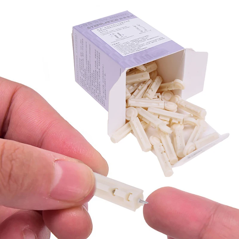50 Stück sterile 21G Lanzetten Einweg-Blutprüf-Testkits Glukose Cholesterin Image